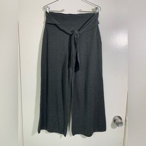 Moth, Anthropologie, gray knit, wool blend, tie front, cropped pants, S